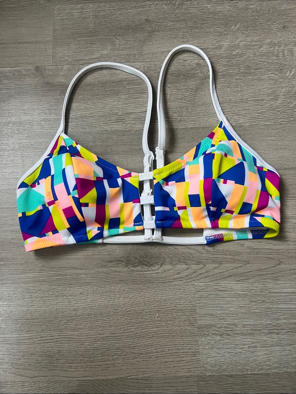 Victoria’s Secret PINK Colorful Geometric Print Bikini Top Medium